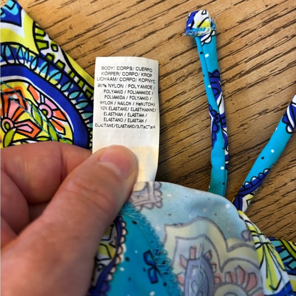 Trina Turk Blue and Green Patterned Halter Romper - Picture 4 of 5